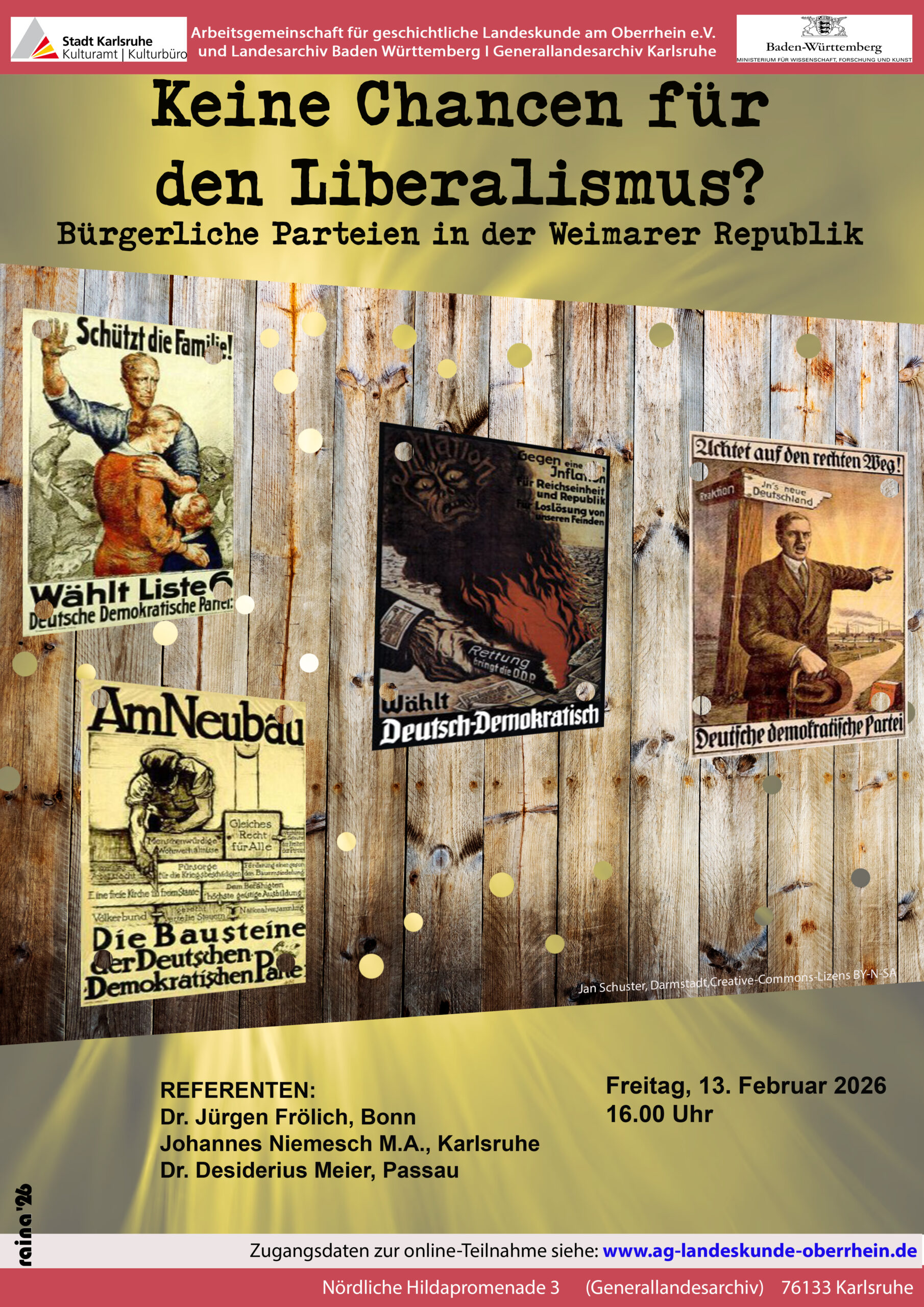 Keine Chancen für den Liberalismus? Vorträge am 13. Febr., 16 Uhr
